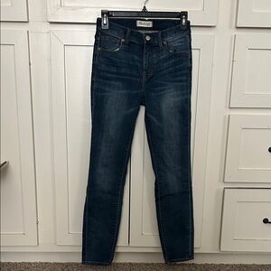 Madewell Dark Blue High Rise Skinny Jeans